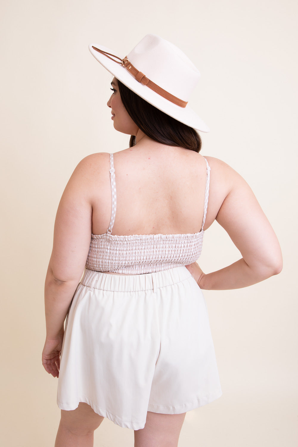 Gingham Smocked Bralette Plus