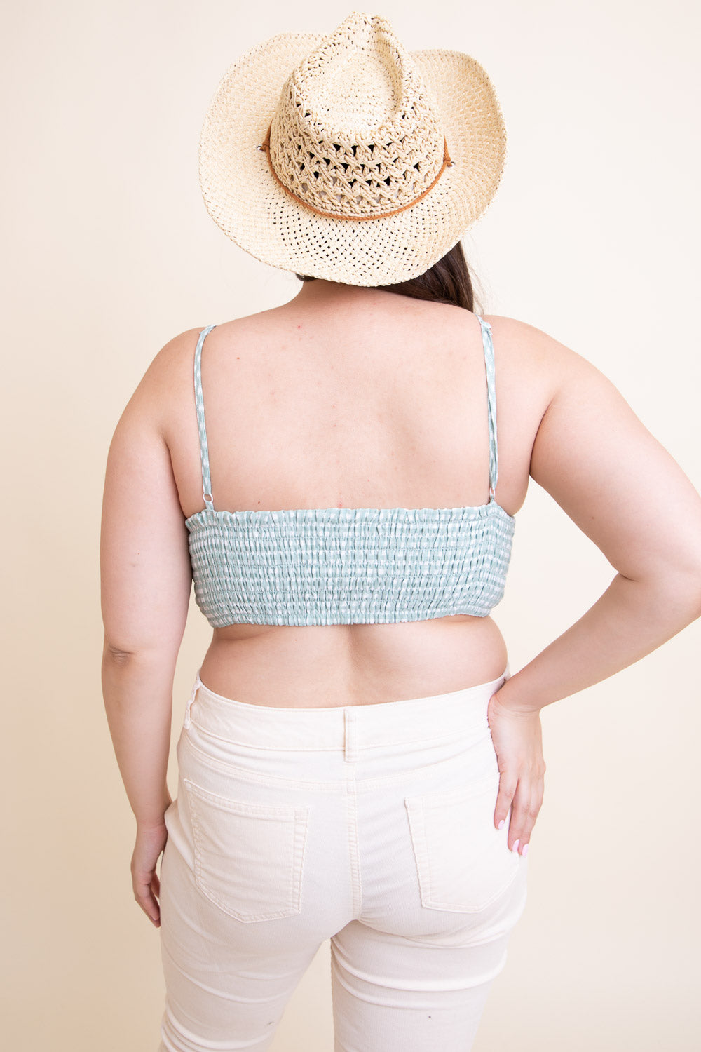 Gingham Smocked Bralette Plus