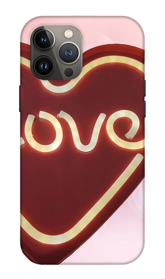Heart-Shaped Love Neon Sign - Phone Case