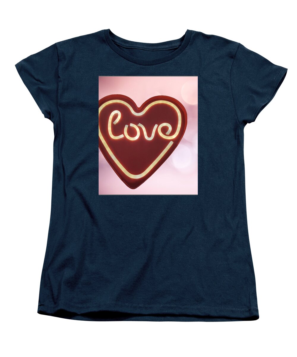 Heart-Shaped Love Neon Sign - Women's T-Shirt (Standard Fit)
