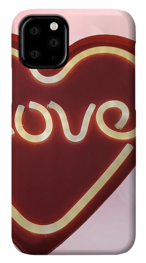 Heart-Shaped Love Neon Sign - Phone Case