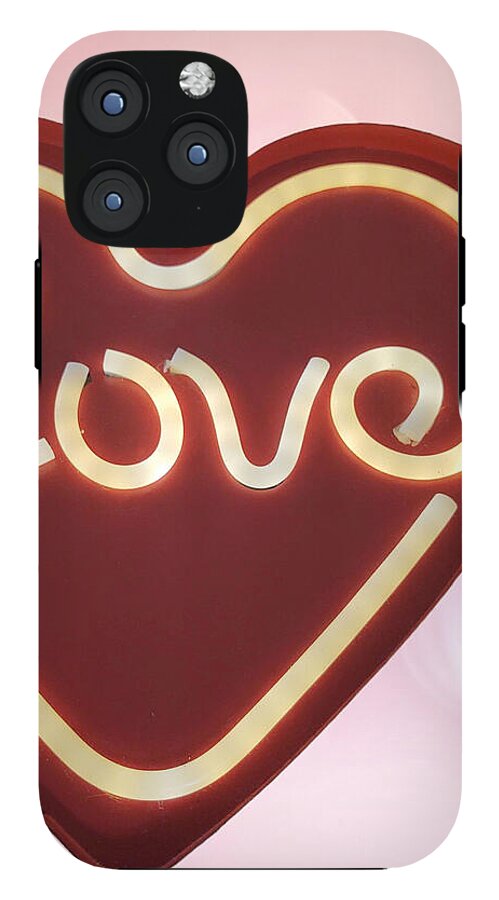 Heart-Shaped Love Neon Sign - Phone Case