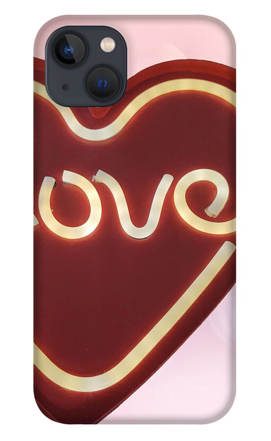 Heart-Shaped Love Neon Sign - Phone Case
