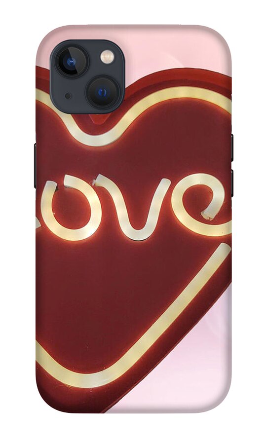 Heart-Shaped Love Neon Sign - Phone Case