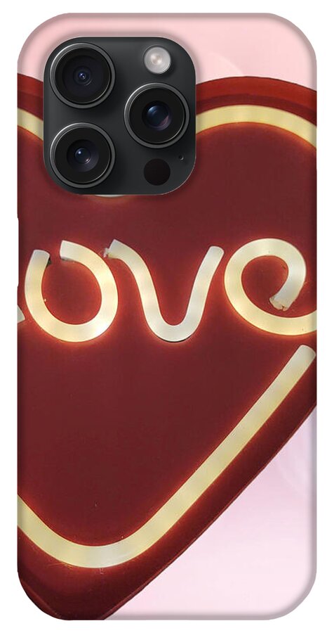 Heart-Shaped Love Neon Sign - Phone Case