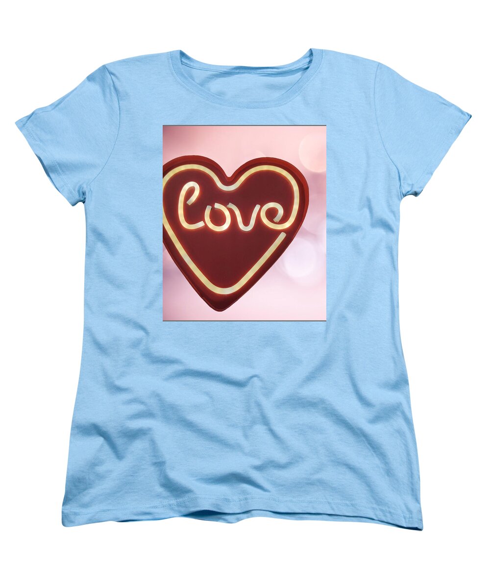 Heart-Shaped Love Neon Sign - Women's T-Shirt (Standard Fit)