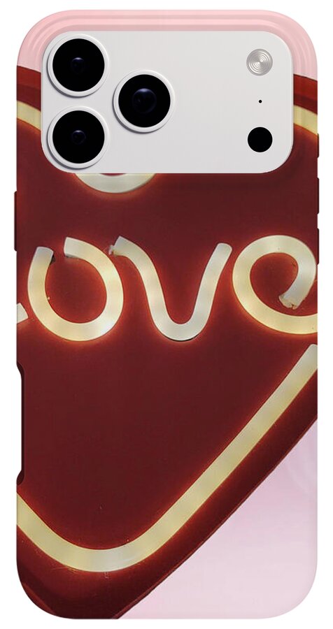 Heart-Shaped Love Neon Sign - Phone Case