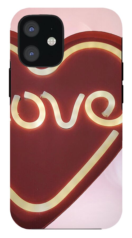 Heart-Shaped Love Neon Sign - Phone Case