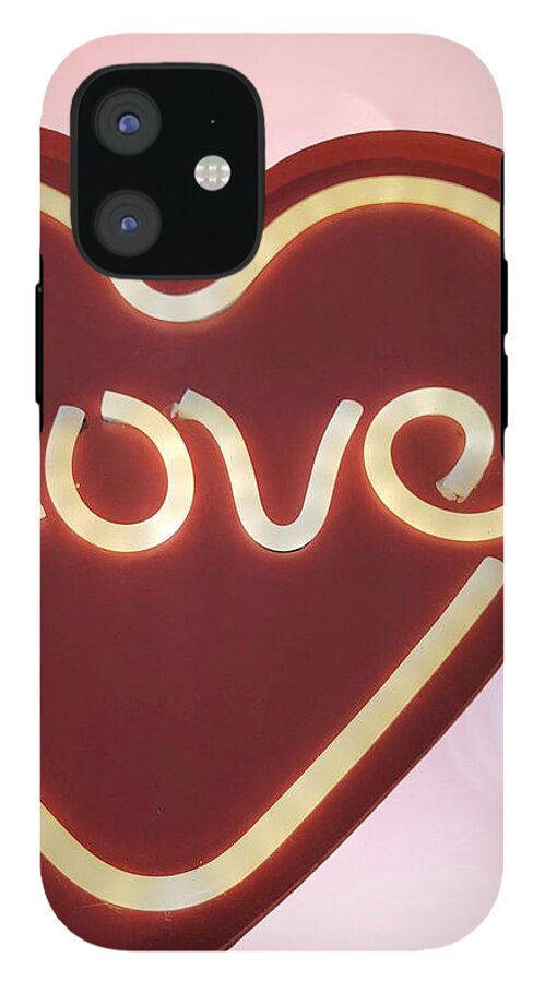 Heart-Shaped Love Neon Sign - Phone Case