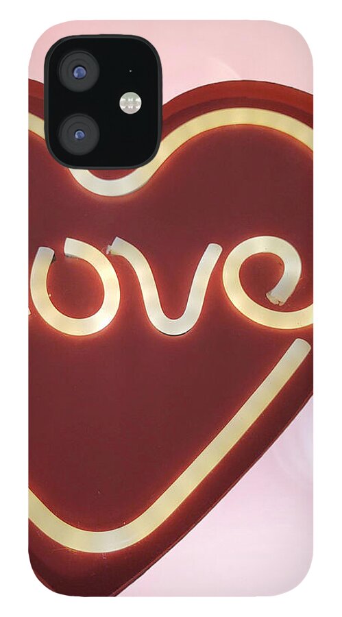 Heart-Shaped Love Neon Sign - Phone Case
