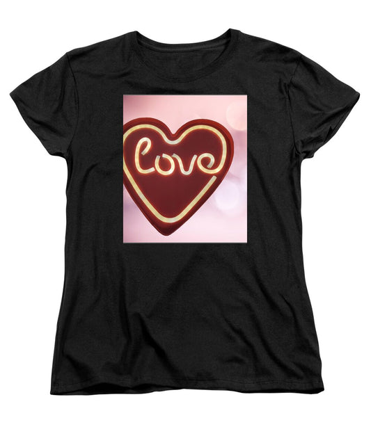 Heart-Shaped Love Neon Sign - Women's T-Shirt (Standard Fit)