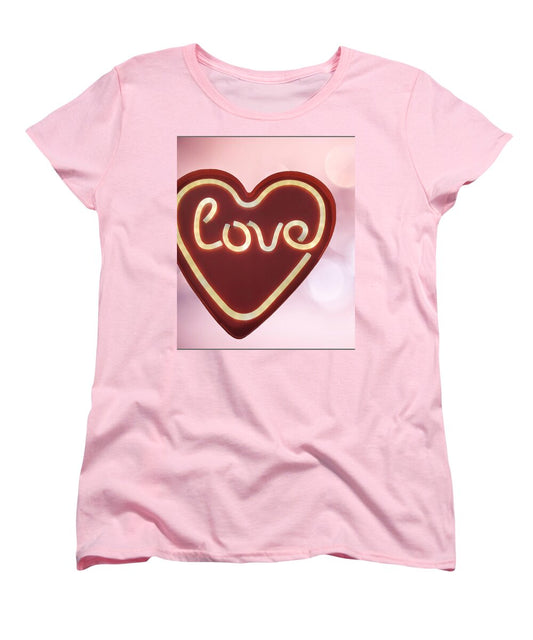 Heart-Shaped Love Neon Sign - Women's T-Shirt (Standard Fit)