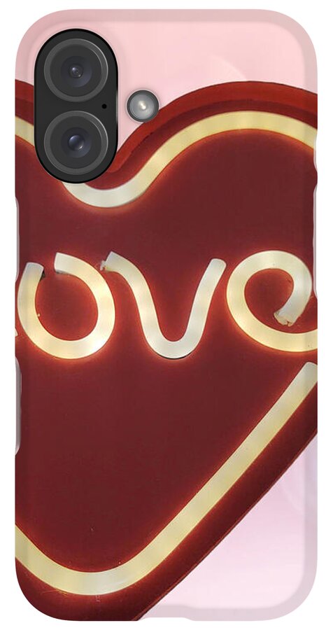 Heart-Shaped Love Neon Sign - Phone Case