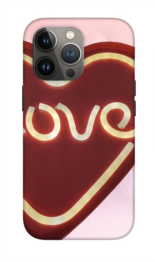 Heart-Shaped Love Neon Sign - Phone Case