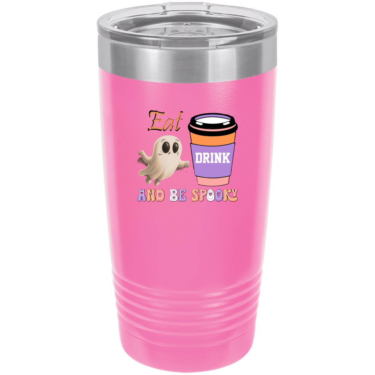 Eat Drink and Be Spooky Polar Camel 20 oz Vacuum Insulated Ringneck Tumbler with Clear Lid