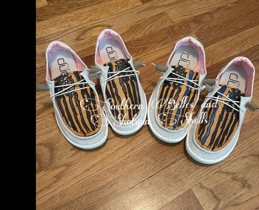 Women's Tooled US Flag Hey Dudes Slip-on Shoes