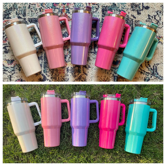 Insulated Shimmer 40oz Tumbler in Five Colors