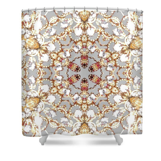 Intricate Gold Mandala Design - Shower Curtain