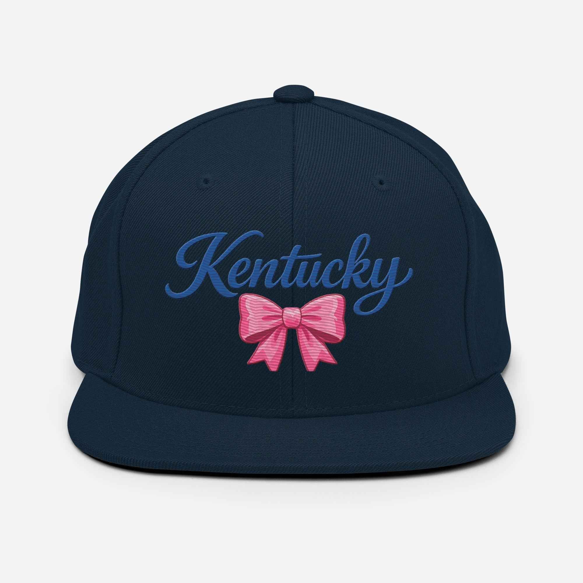 Kentucky Snapback Hat | Pink Bow Script Design | Classic Fit