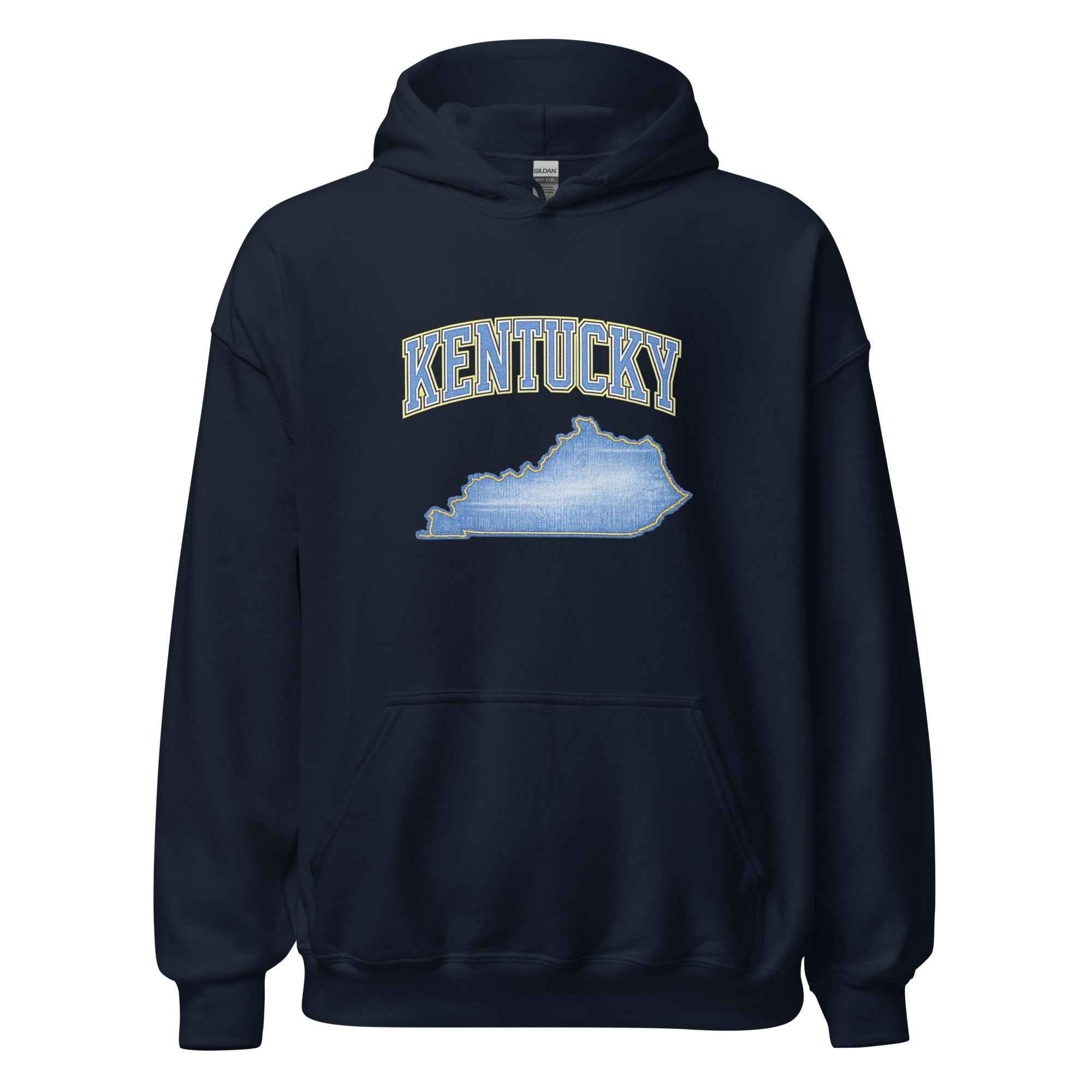 Kentucky State Hoodie | Denim Textured Design | Unisex Cotton Blend