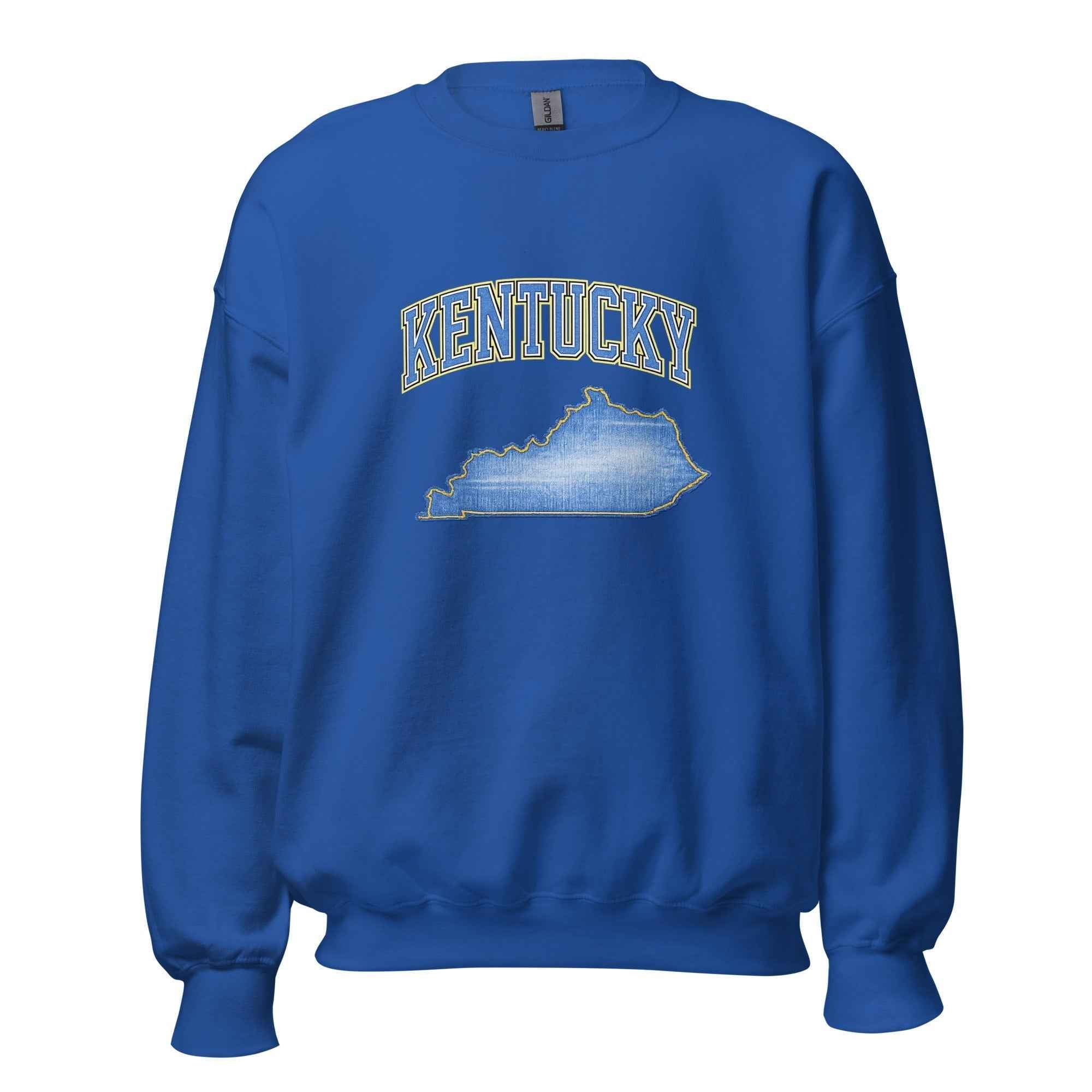 Kentucky State Sweatshirt | Denim Textured Design | Unisex Cotton Blend
