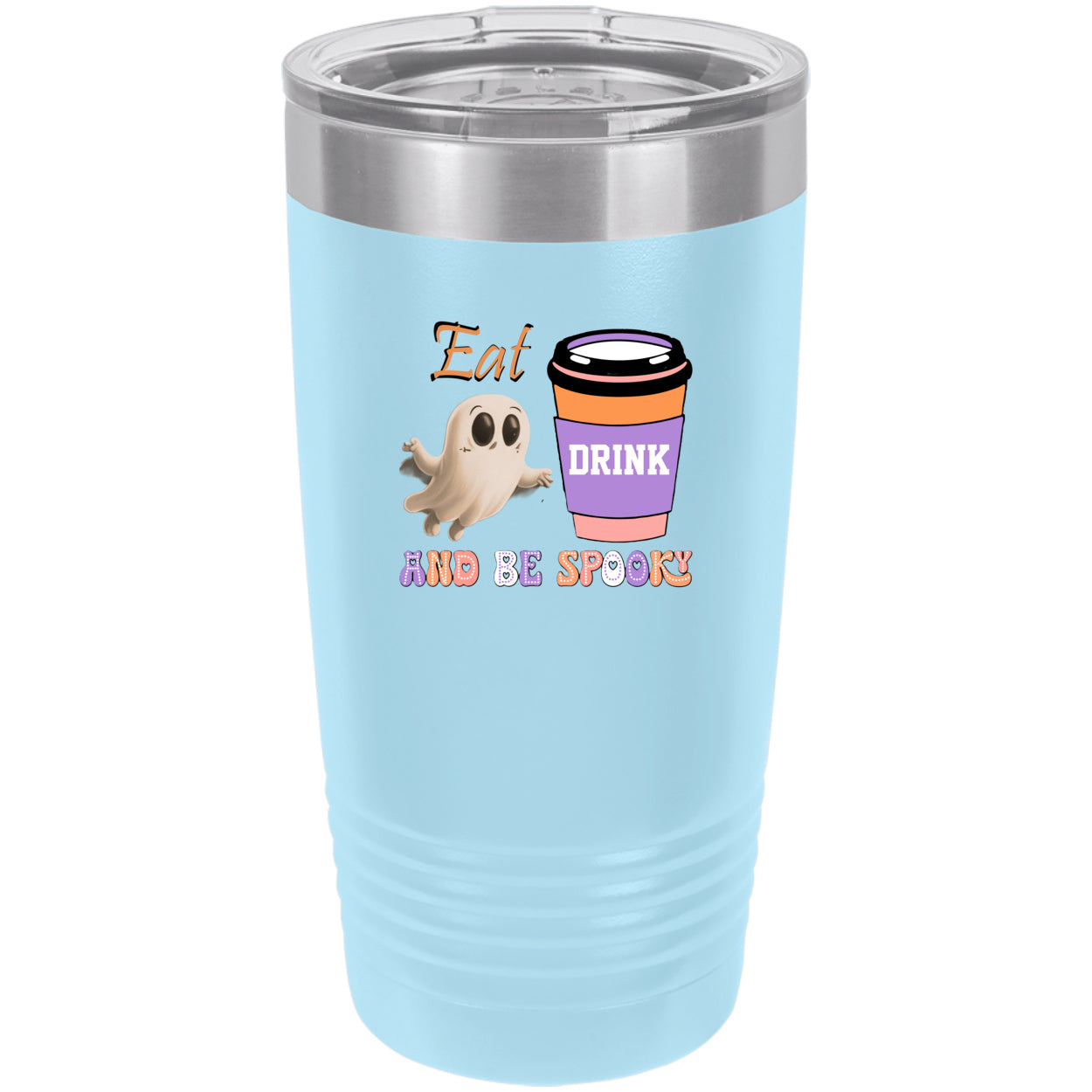 Eat Drink and Be Spooky Polar Camel 20 oz Vacuum Insulated Ringneck Tumbler with Clear Lid