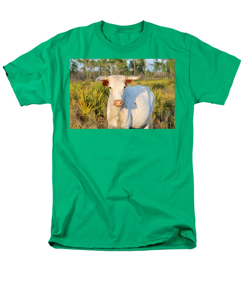 Majestic Horned White Bull near Orlando Florida Regular Fit Men's T-Shirt