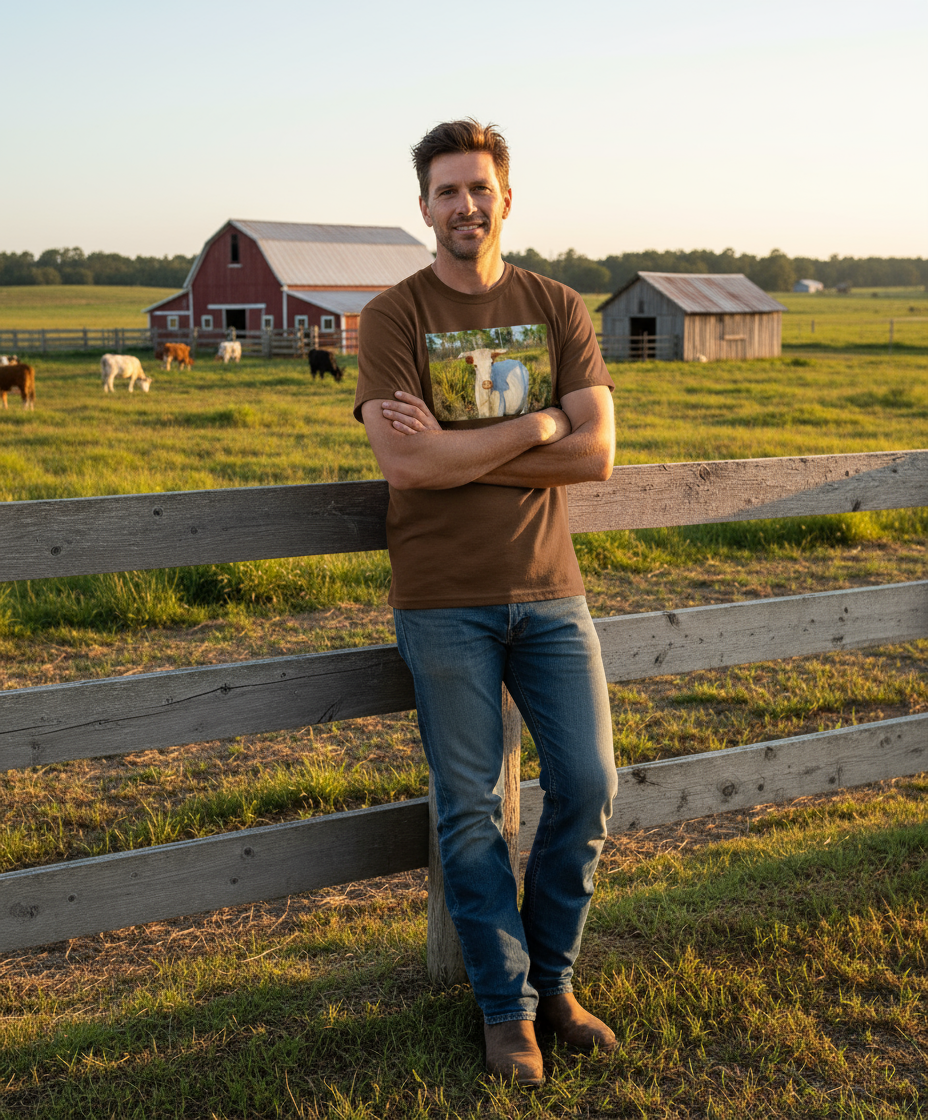 Majestic Horned White Bull near Orlando Florida Regular Fit Men's T-Shirt