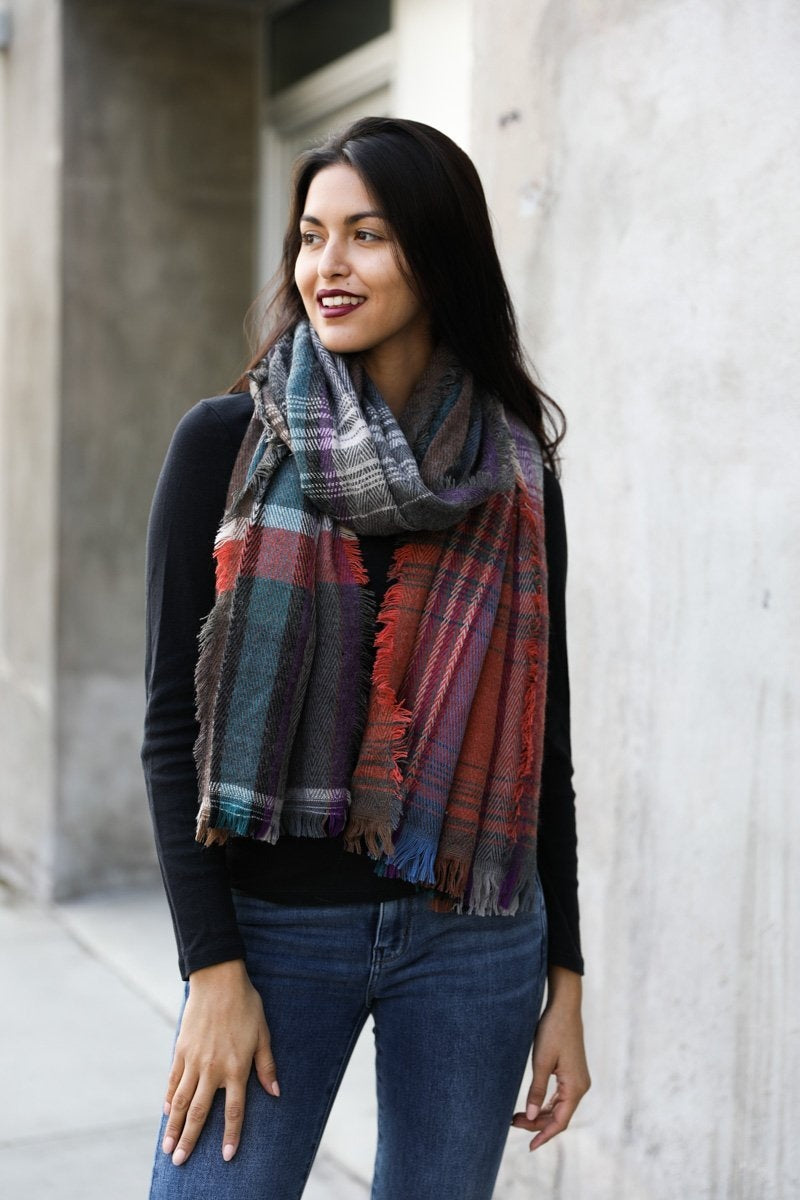 Multicolor Plaid Scarf