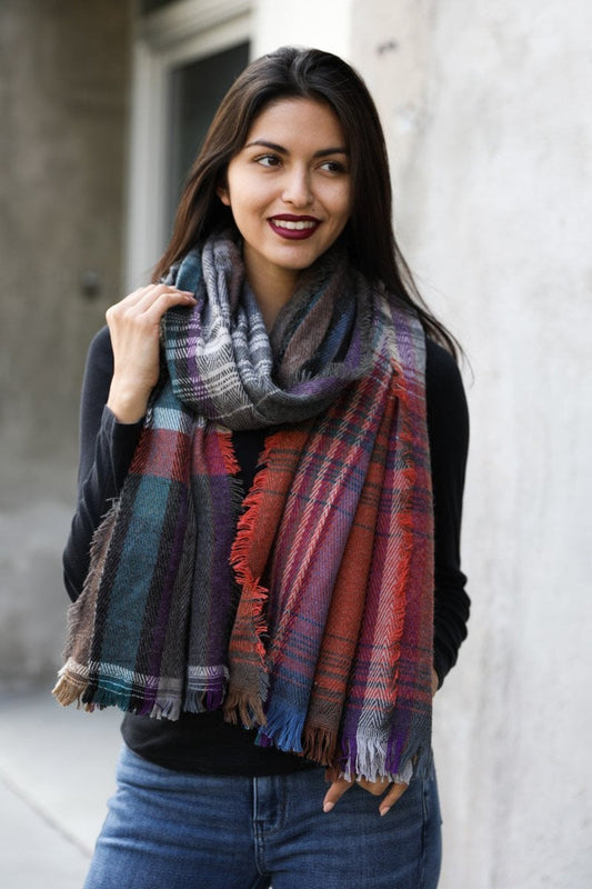 Multicolor Plaid Scarf