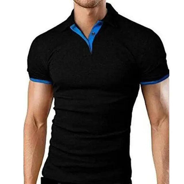 Men's Summer Short Sleeve Cool Luxury Polo Shirt with Lapel