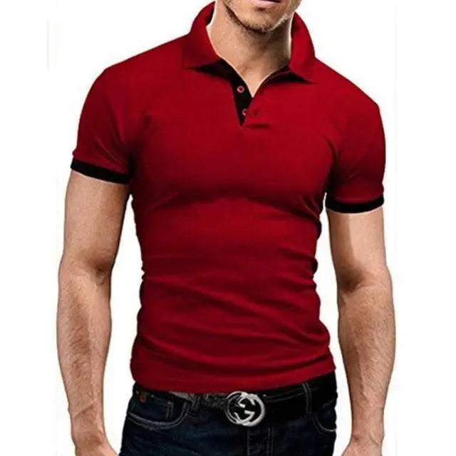 Men's Summer Short Sleeve Cool Luxury Polo Shirt with Lapel