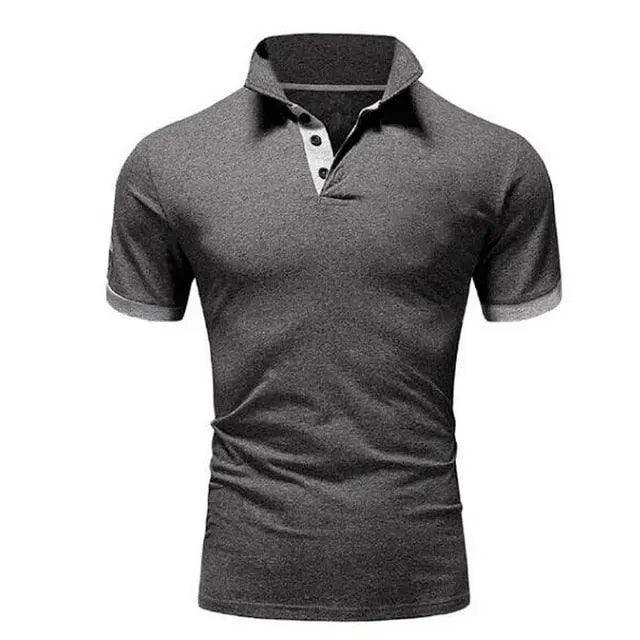 Men's Summer Short Sleeve Cool Luxury Polo Shirt with Lapel