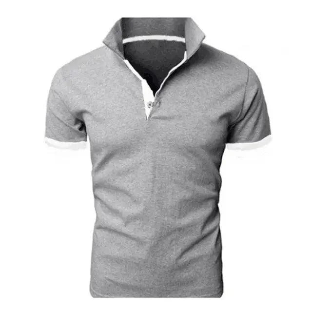 Men's Summer Short Sleeve Cool Luxury Polo Shirt with Lapel