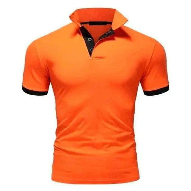 Men's Summer Short Sleeve Cool Luxury Polo Shirt with Lapel