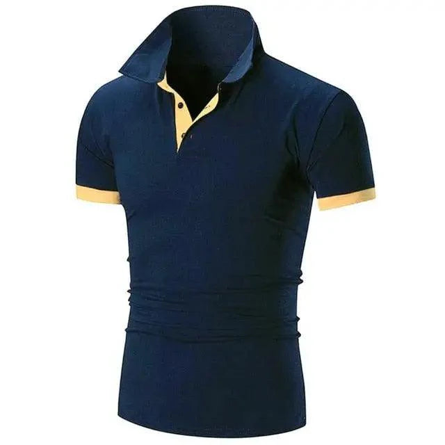 Men's Summer Short Sleeve Cool Luxury Polo Shirt with Lapel