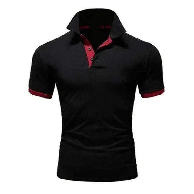 Men's Summer Short Sleeve Cool Luxury Polo Shirt with Lapel