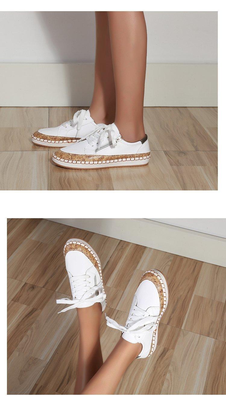 Women's High-Quality Boho Colorful Floral Design Lace-up Flat Casual Sneakers Shoes