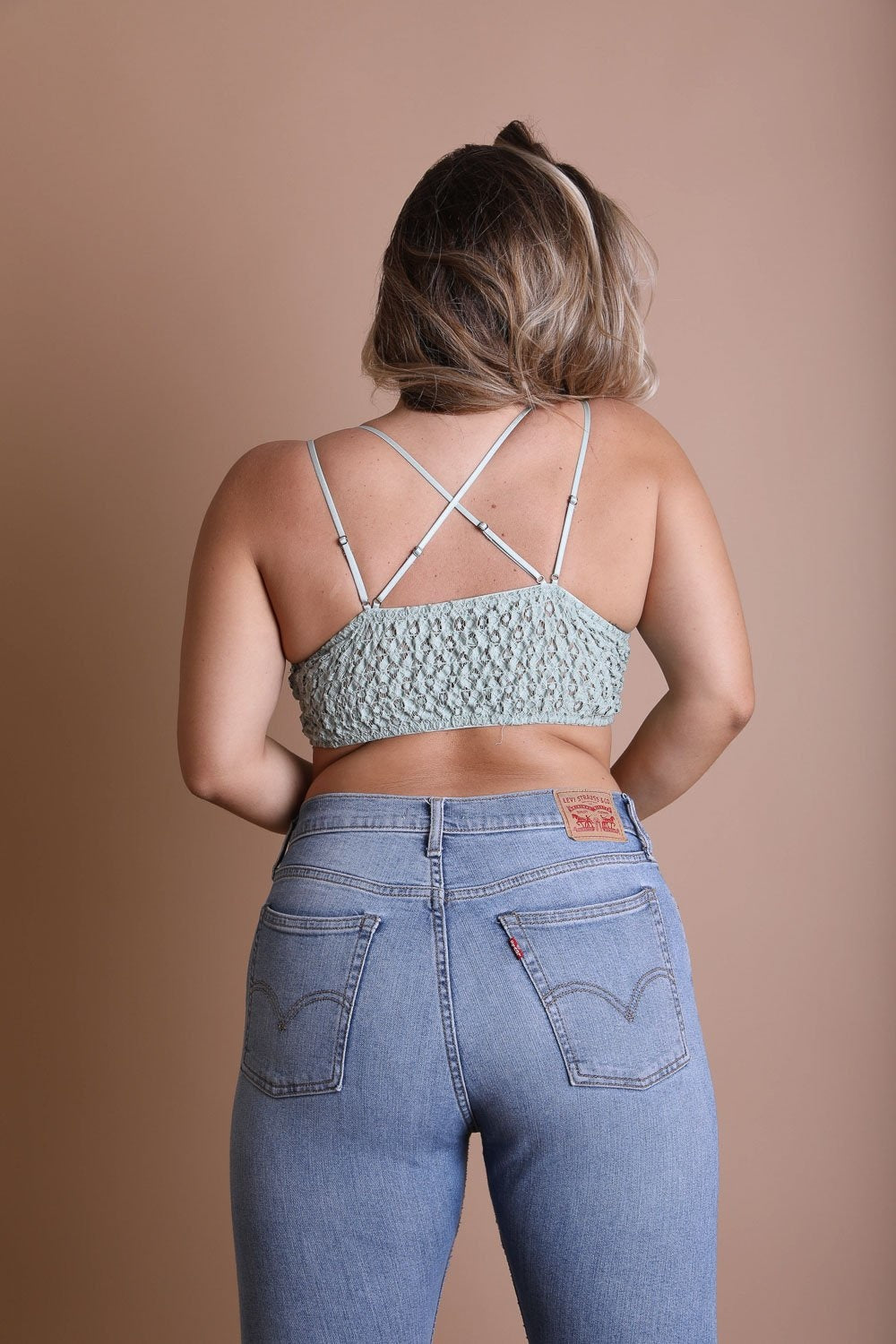 Plus Crochet Lace Longline Bralette