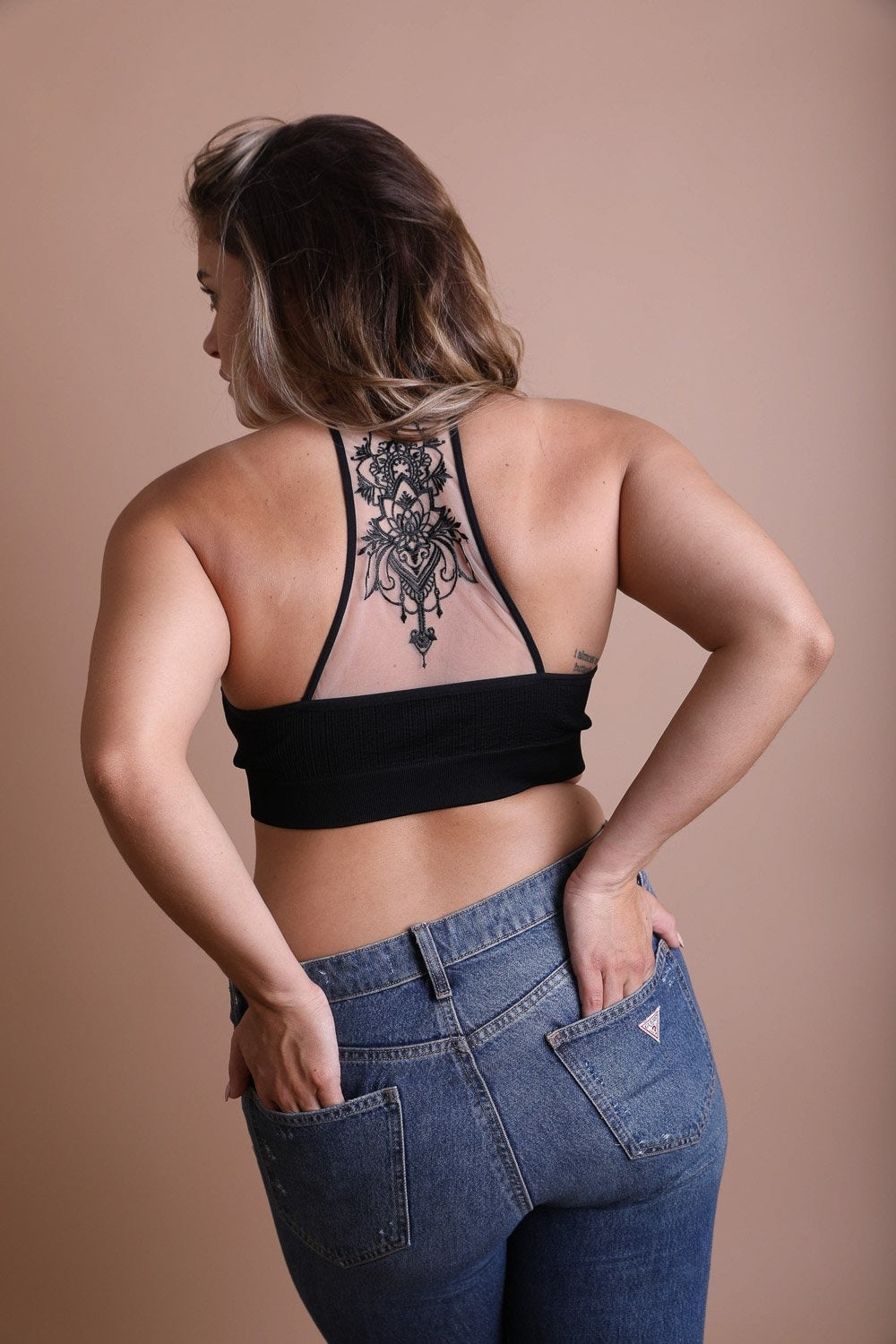 Plus Size Tattoo Back Bralette