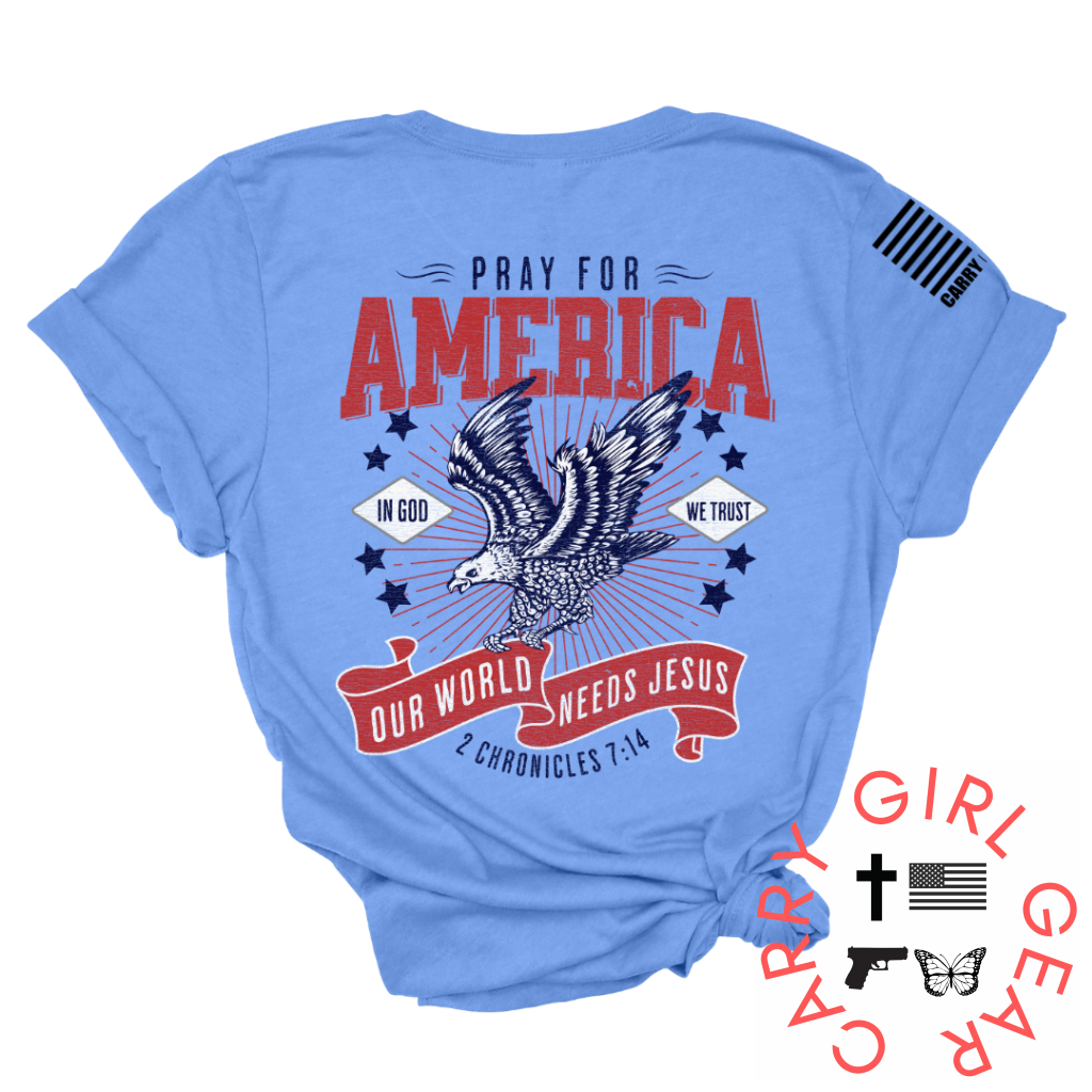 PRAY FOR AMERICA Faith-based Graphic T-shirt