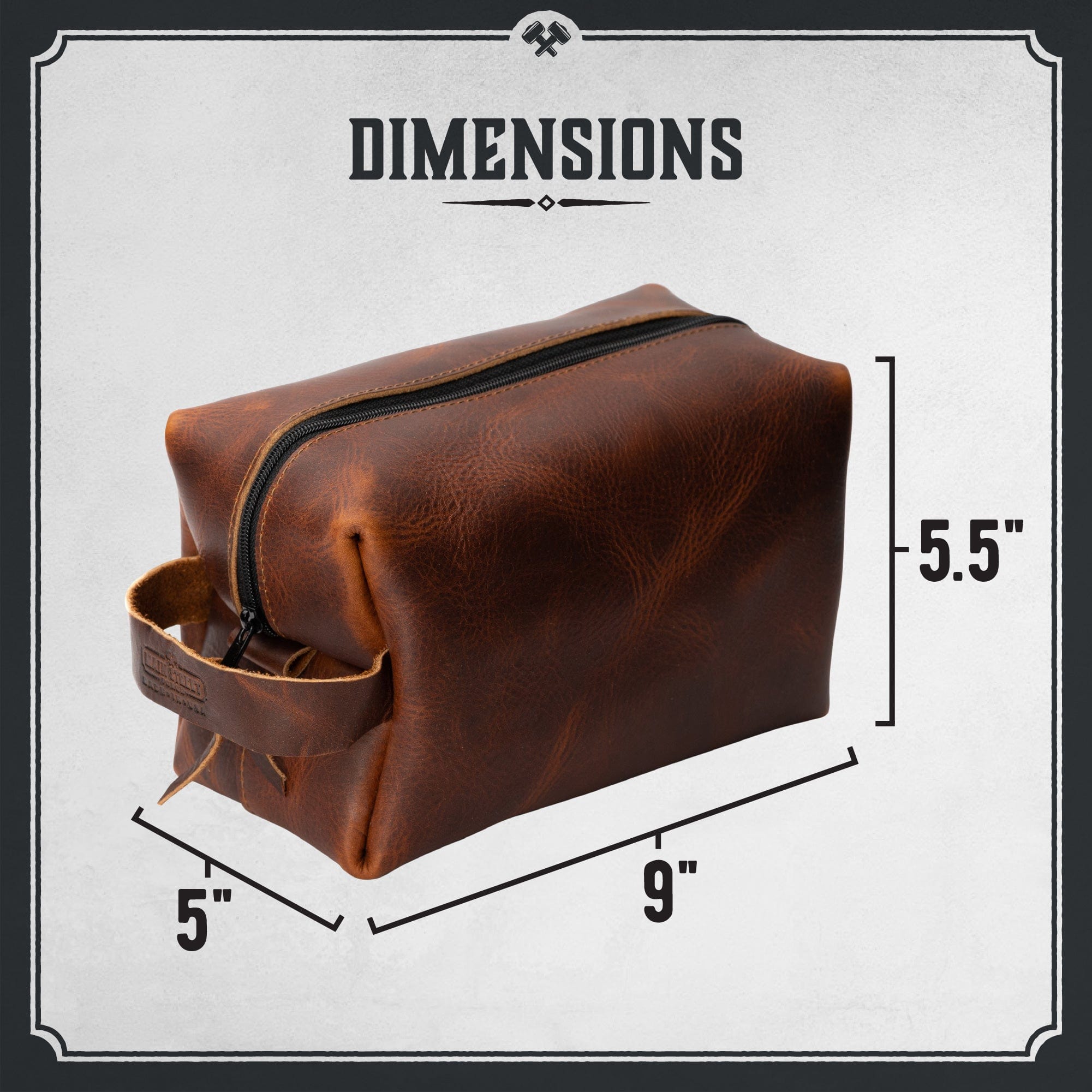 Leather Toiletry Bag for Men Dopp Kit / Travel Pack