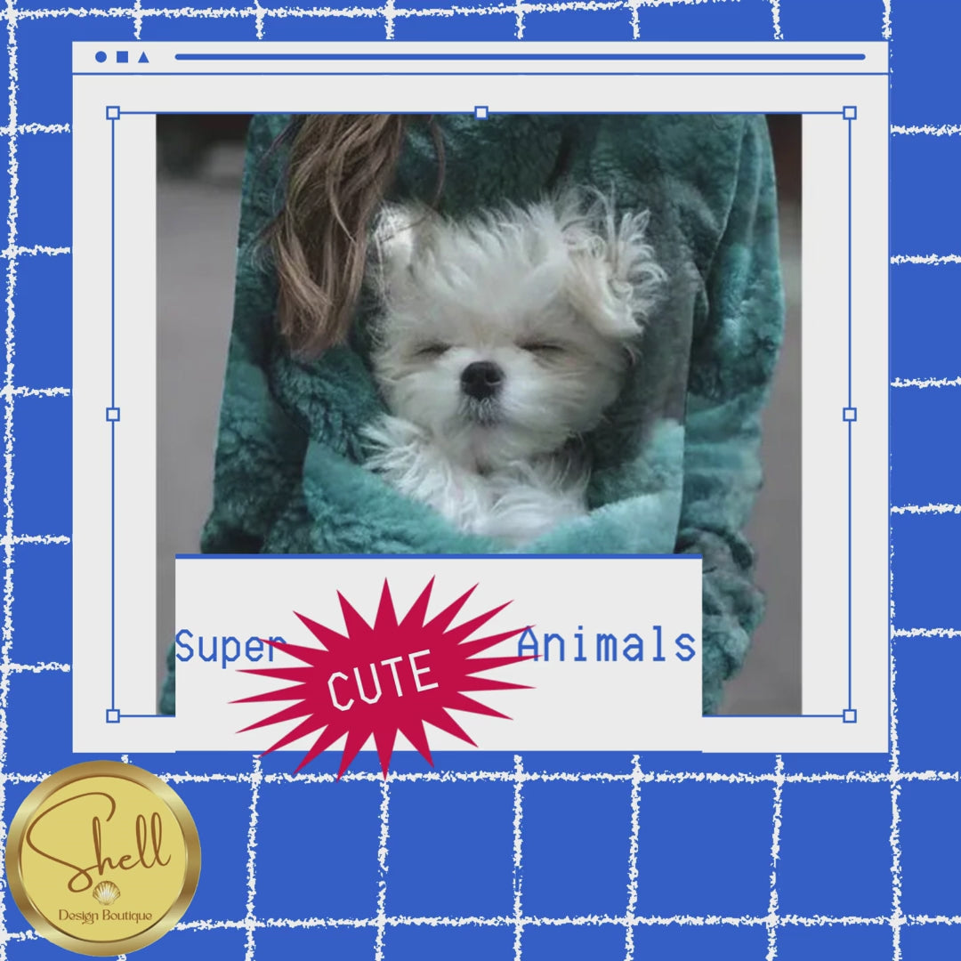 Kawaii 3D Printed Cute Animal Sweatshirt for Women