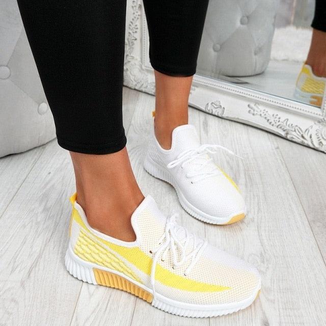 Women's Elegant Lace Up Mesh Round Toe Casual Sneakers