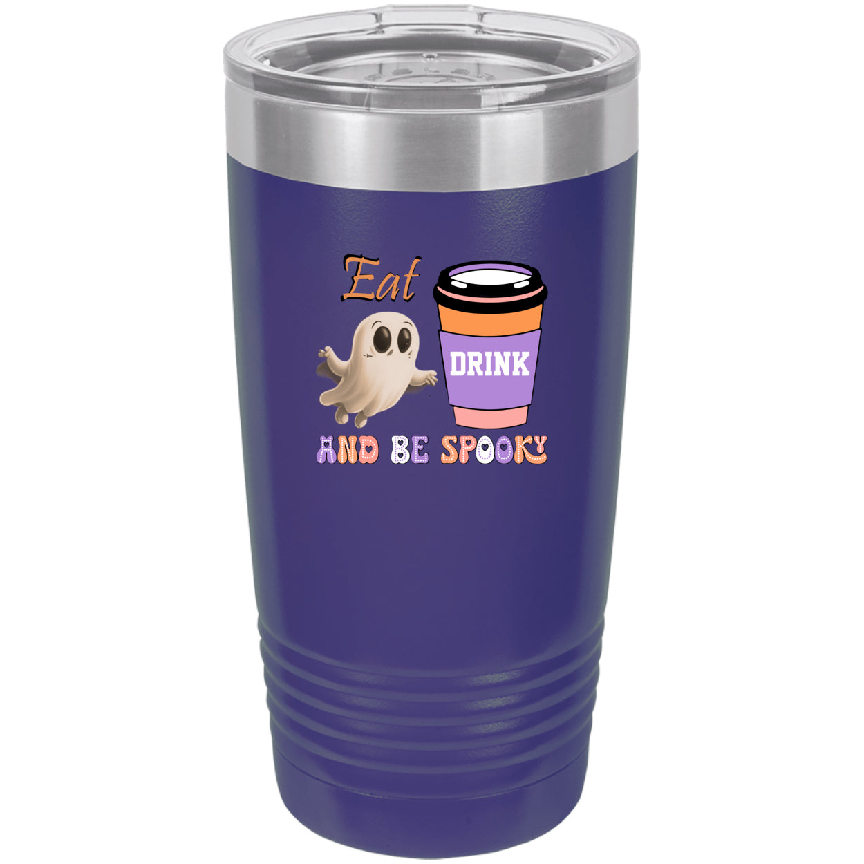Eat Drink and Be Spooky Polar Camel 20 oz Vacuum Insulated Ringneck Tumbler with Clear Lid