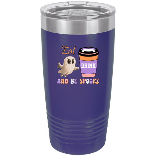 Eat Drink and Be Spooky Polar Camel 20 oz Vacuum Insulated Ringneck Tumbler with Clear Lid