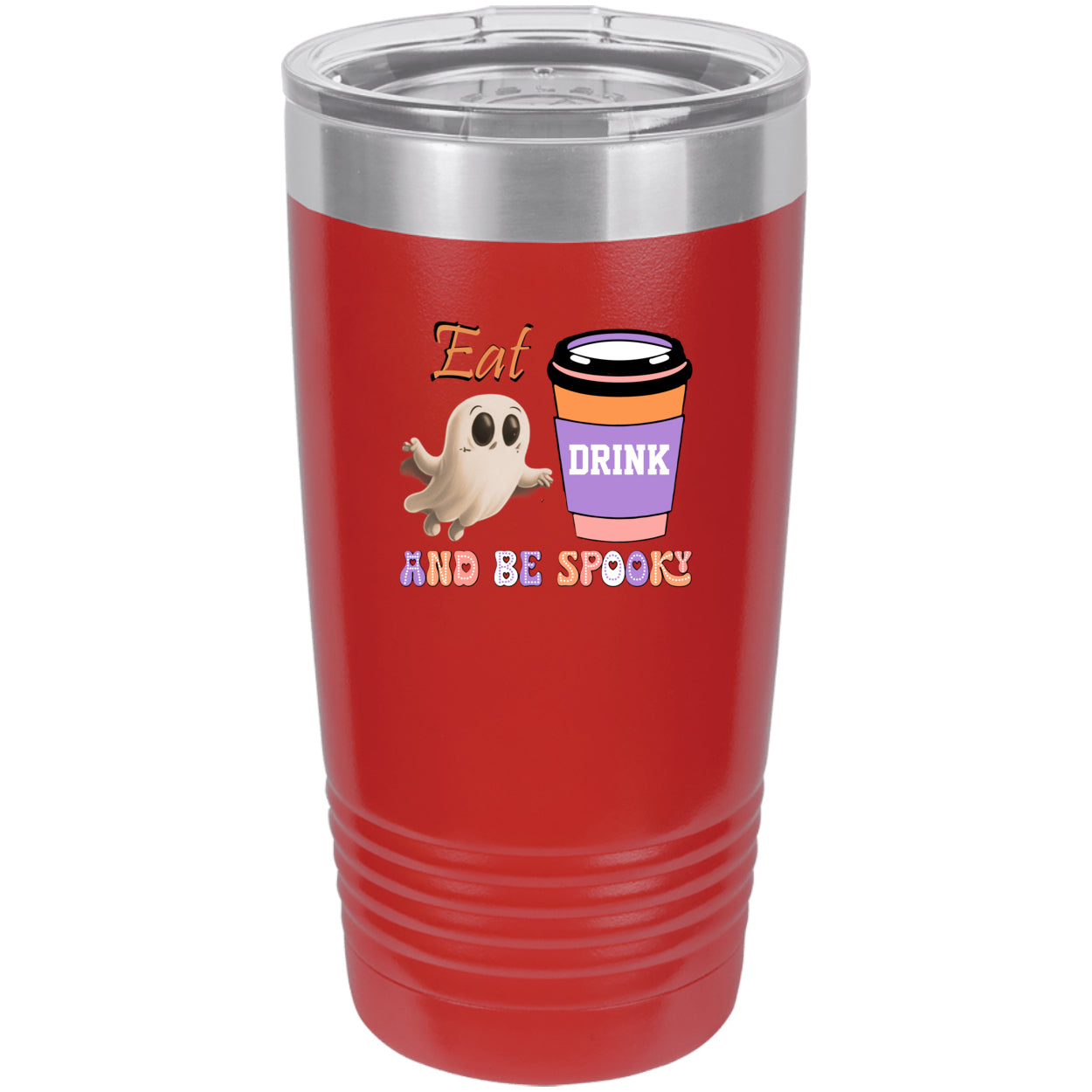Eat Drink and Be Spooky Polar Camel 20 oz Vacuum Insulated Ringneck Tumbler with Clear Lid