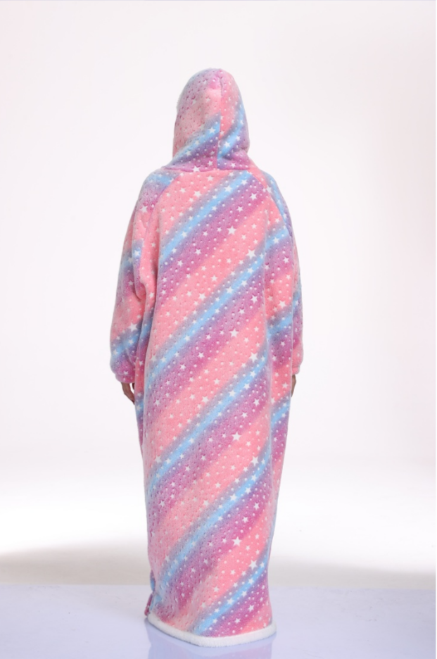 Oversized Wearable Hooded Blanket Glow In The Dark Print for Women