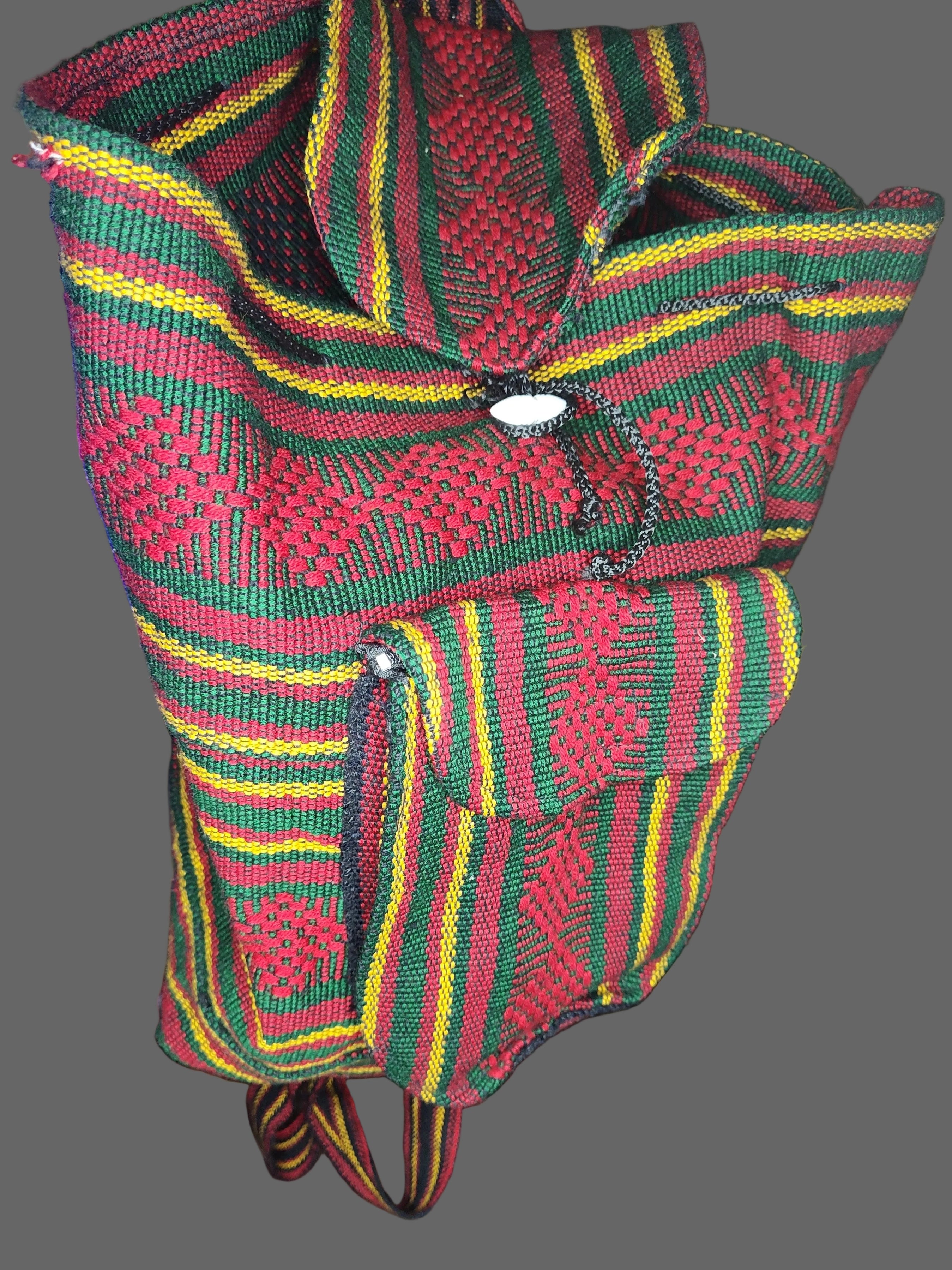 Artesanias Mr. Pinzon Mexican Woven Drawstring Unisex Large Backpack