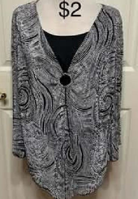 Cato Black Cardigan Blouse - size 18/20W